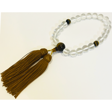 画像をギャラリービューアに読み込む, 京念珠 男性用 水晶・虎目石 正絹房 念珠袋付